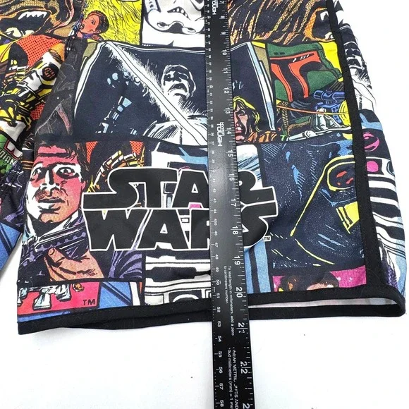 STAR WARS Men's 2XL Retro Vintage Comic Book Collage 8" Board Shorts Swim Trunks - Picture 7 of 8